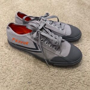 Feiyue Sneakers in Gray with Orange Details